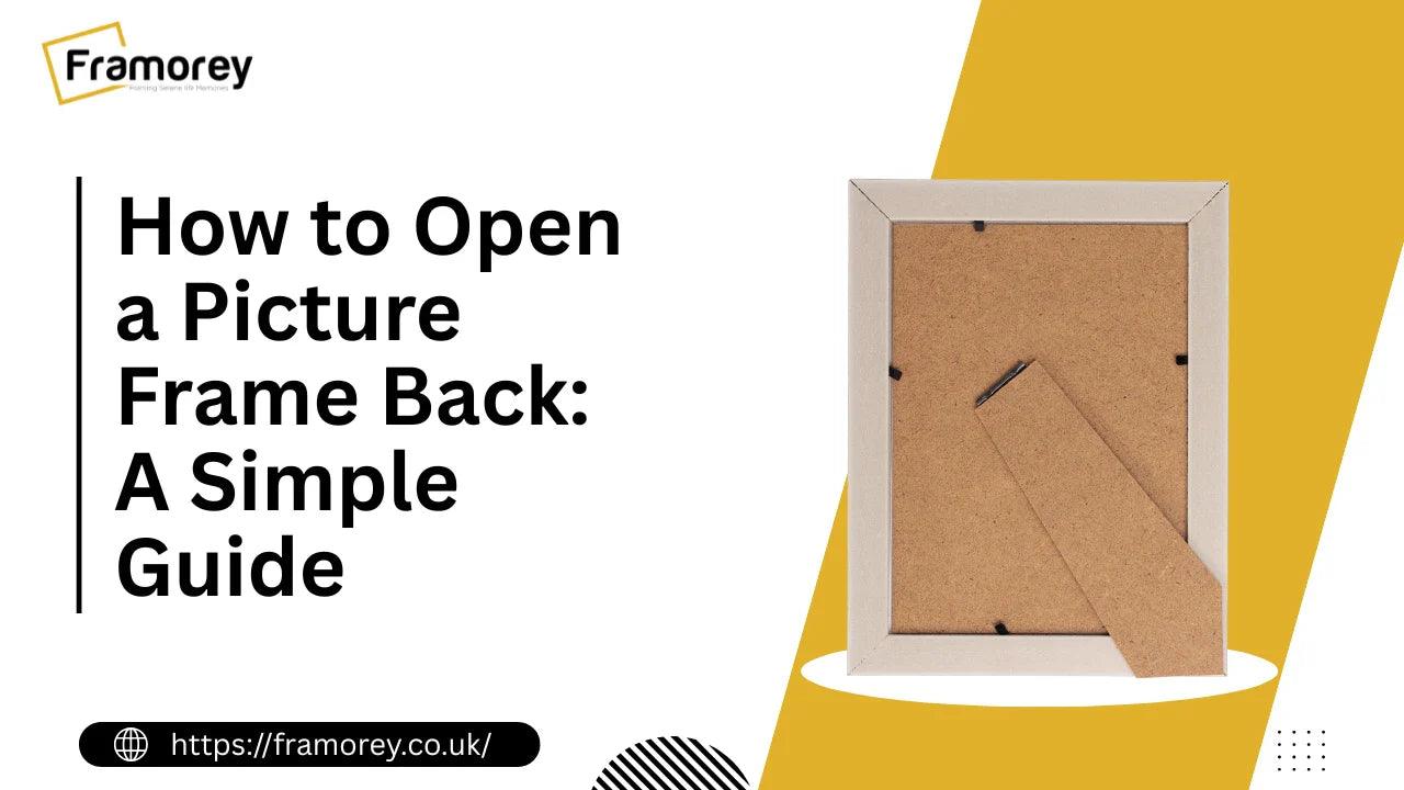 Back side view of a picture frame with a question of how to open a picture frame back.